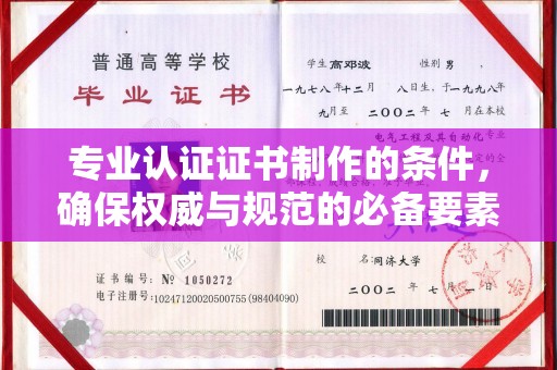 城关专业认证证书制作的条件，确保权威与规范的必备要素